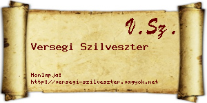 Versegi Szilveszter névjegykártya